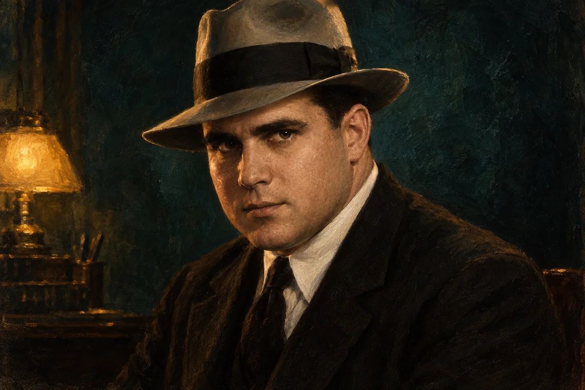 Generated painted interpretation of Robert E. Howard wearing a fedora.