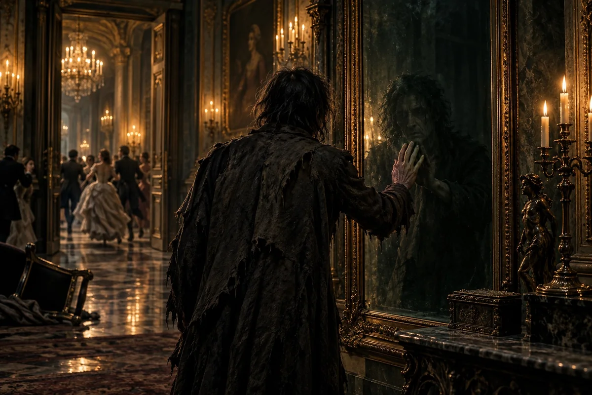 The isolated narrator reaches toward an unbearable reflection.