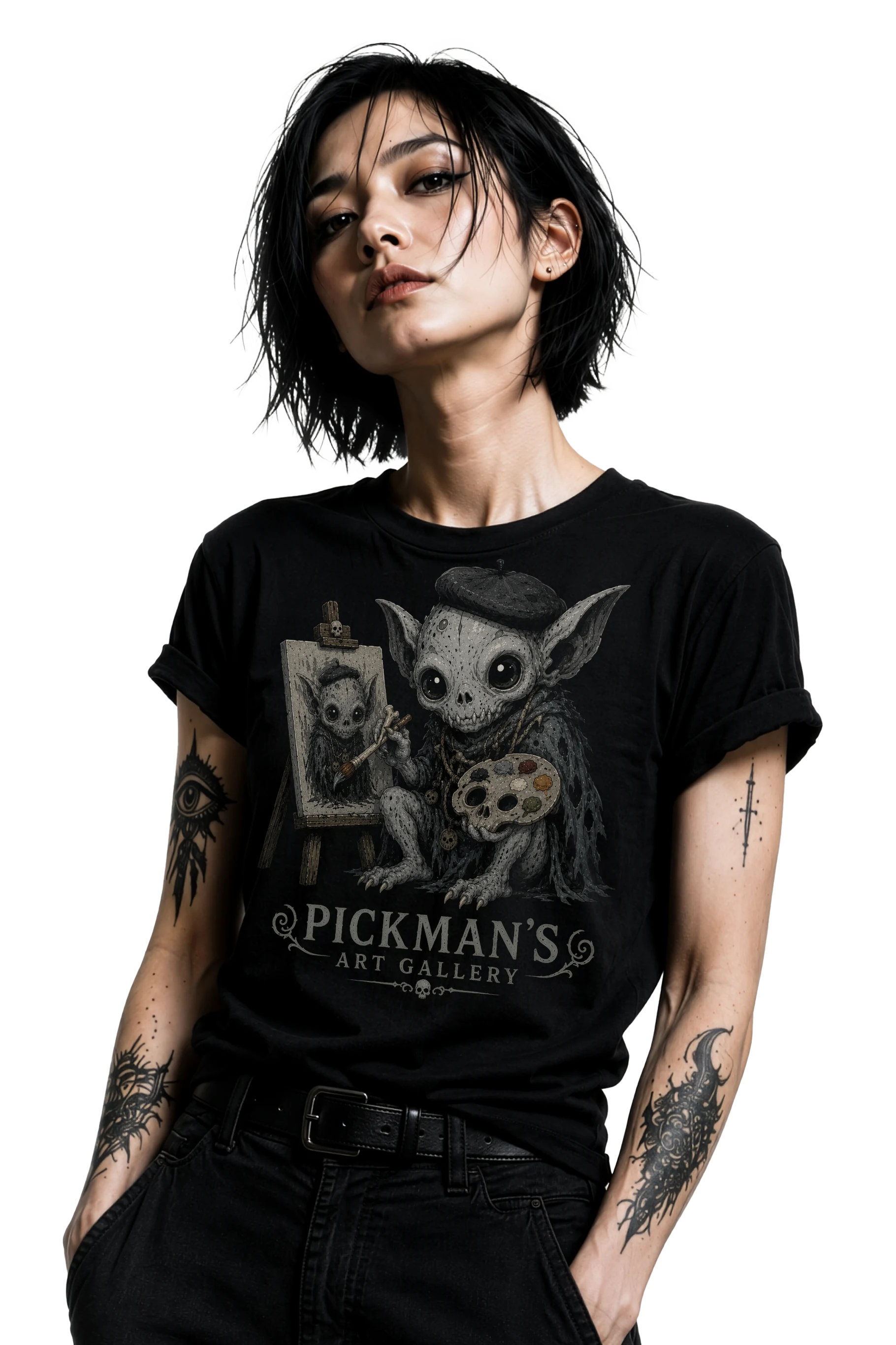 Richard Pickman Art Gallery Standard Unisex t-shirt richard pickman art gallery standard unisex t shirt base goth girl waist cut unspeakabletales