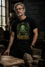 Miskationic University Book Club black Lovecraftian Standard Unisex t-shirt