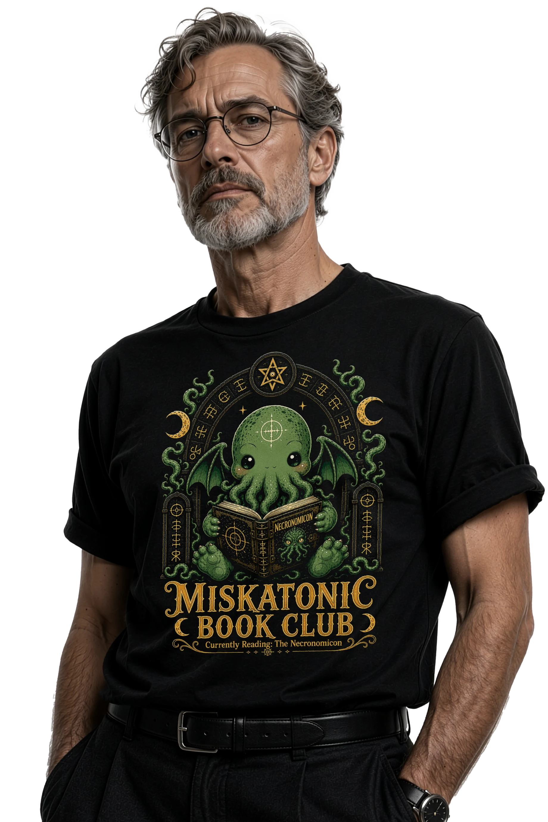 Miskationic University Book Club black Lovecraftian Standard Unisex t-shirt