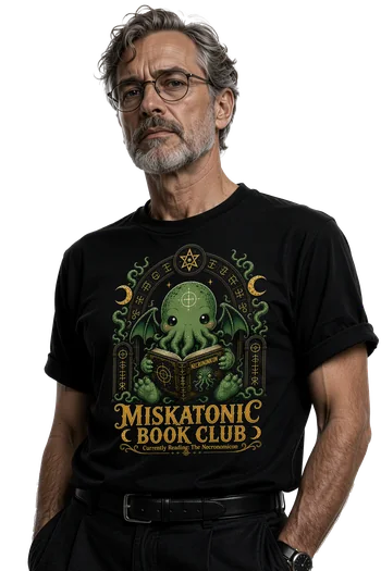Miskationic University Book Club black Lovecraftian Standard Unisex t-shirt