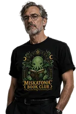 Miskationic University Book Club black Lovecraftian Standard Unisex t-shirt