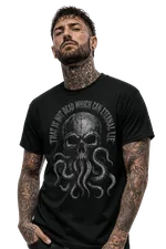 Cthulhu Even Death May Die black Lovecraftian Standard Unisex t-shirt