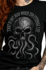 Cthulhu Even Death May Die black Lovecraftian Standard Unisex t-shirt