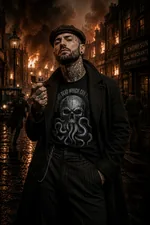 Cthulhu Even Death May Die black Lovecraftian Standard Unisex t-shirt